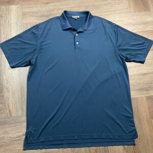 Peter Millar Summer Comfort Polo Shirt Mens XL Blue Golf Performance Preppy